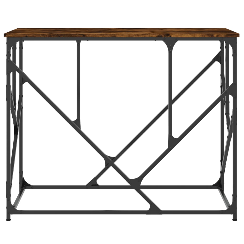 Table console chêne fumé 100x40x80 cm bois d'ingénierie - XIOS