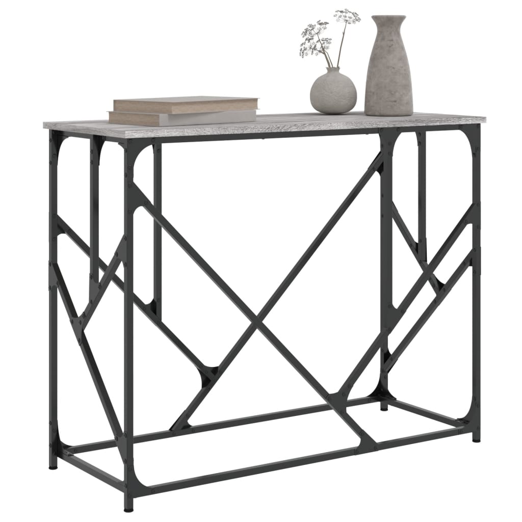 Table console sonoma gris 100x40x80 cm bois d'ingénierie - XIOS