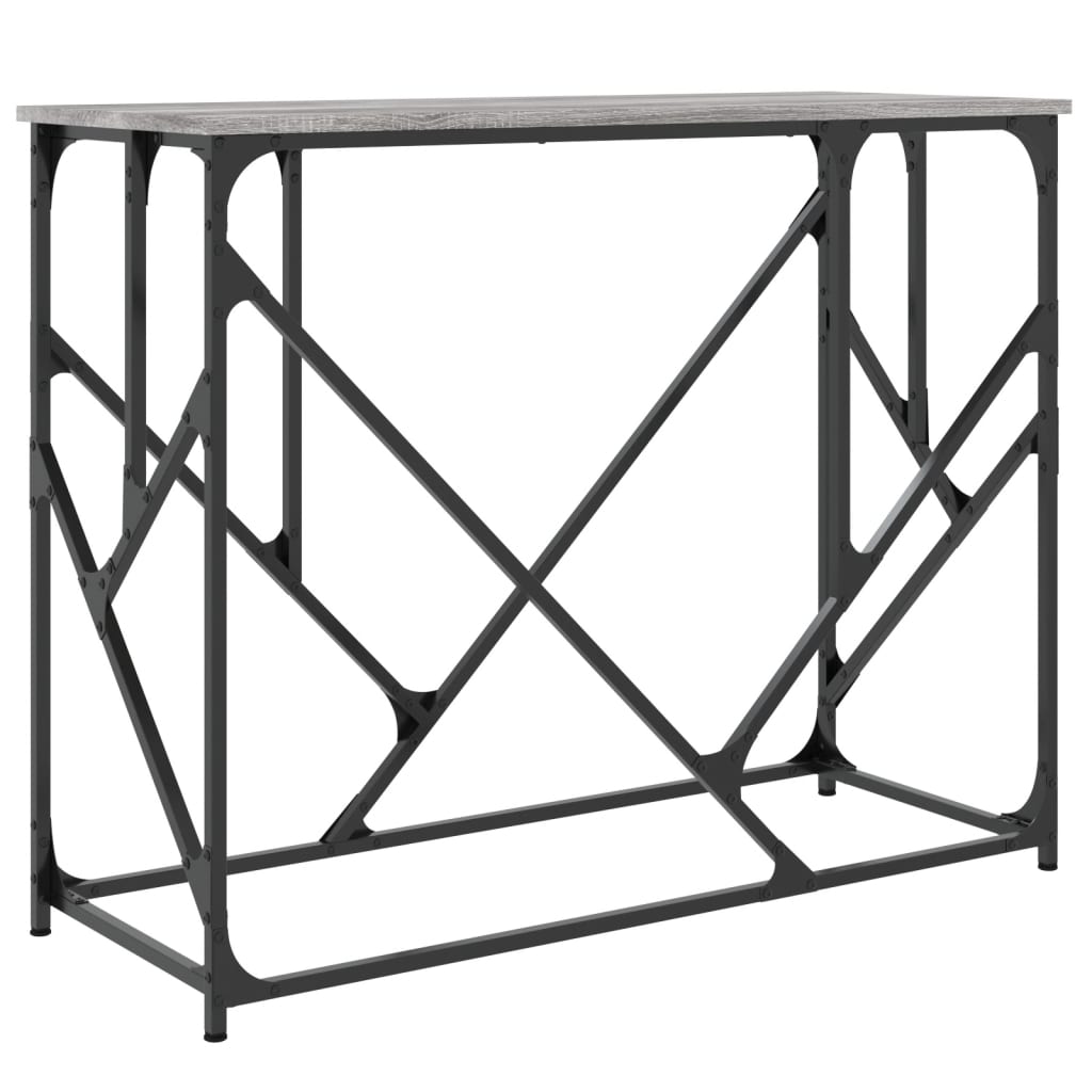 Table console sonoma gris 100x40x80 cm bois d'ingénierie - XIOS