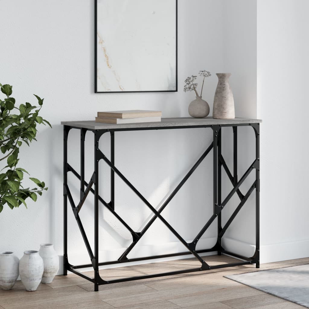 Table console sonoma gris 100x40x80 cm bois d'ingénierie - XIOS