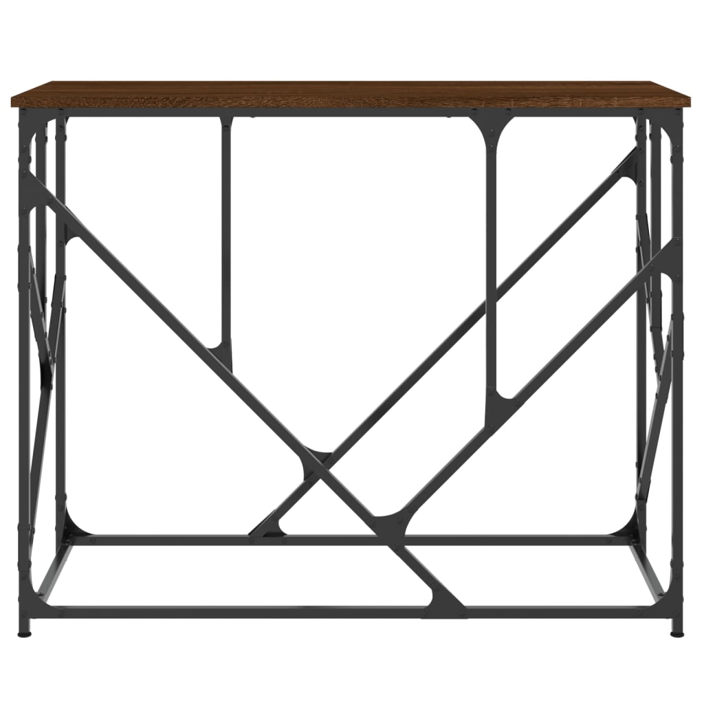 Table console chêne marron 100x40x80 cm bois d'ingénierie - XIOS