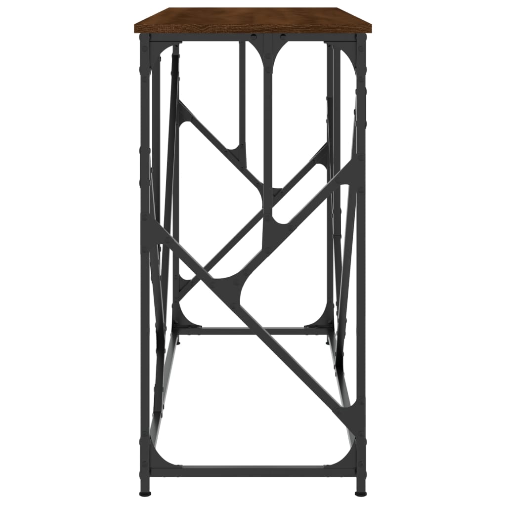 Table console chêne marron 100x40x80 cm bois d'ingénierie - XIOS