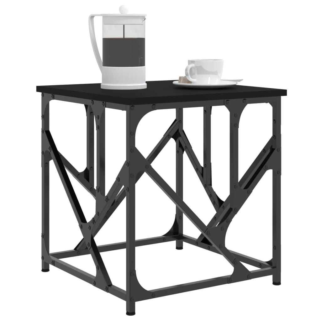 Table basse noir 45x45x47,5 cm bois d'ingénierie - XIOS