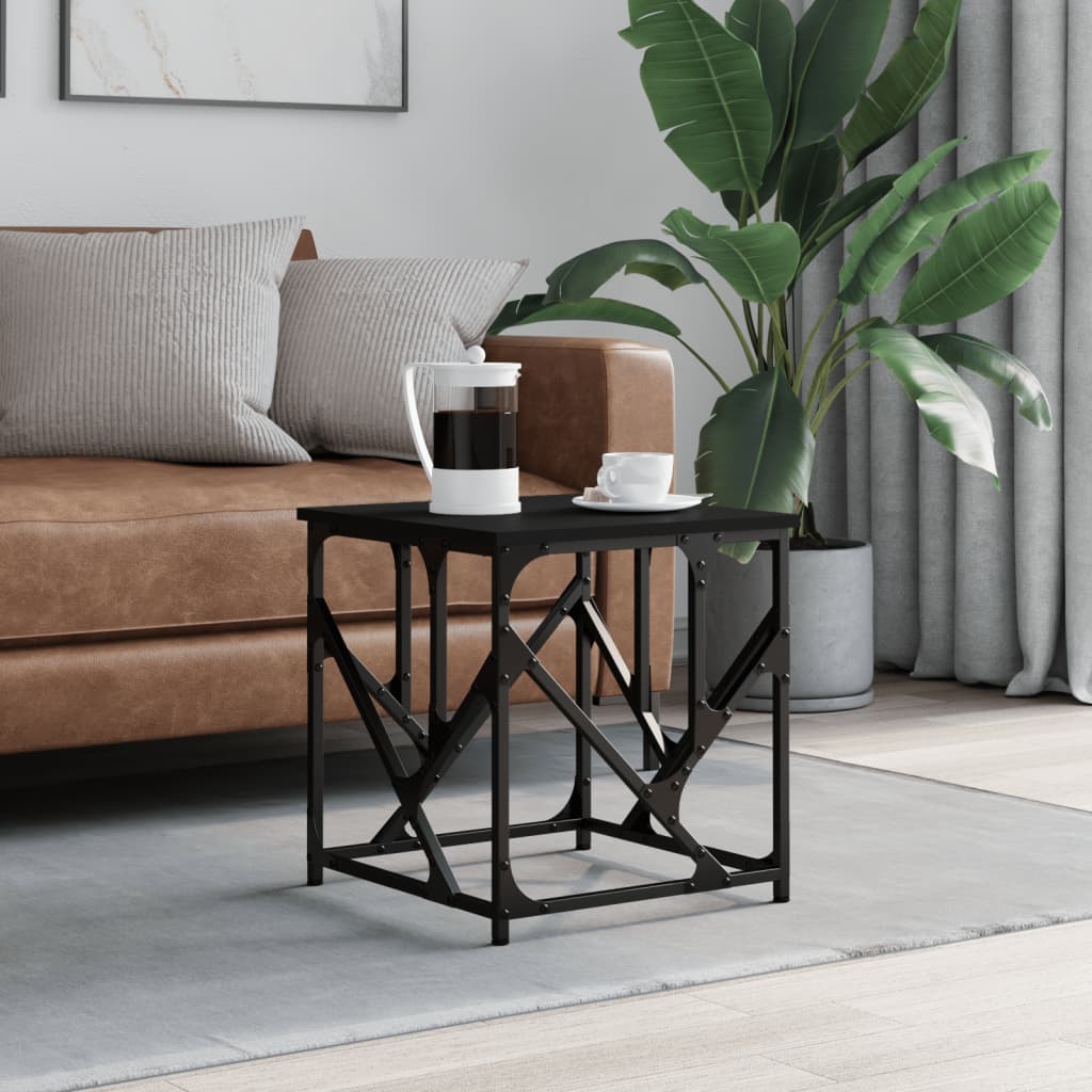 Table basse noir 45x45x47,5 cm bois d'ingénierie - XIOS