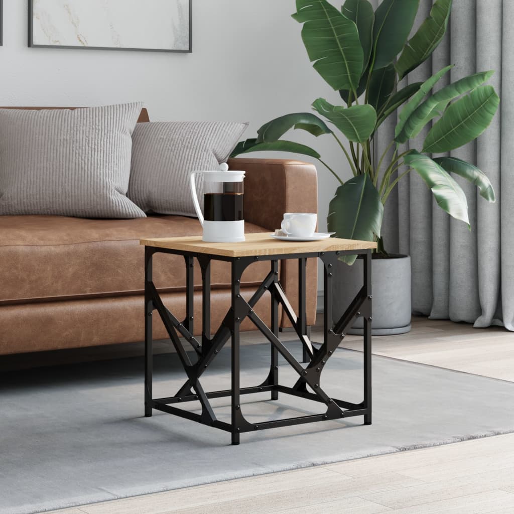 Table basse chêne sonoma 45x45x47,5 cm bois d'ingénierie - XIOS