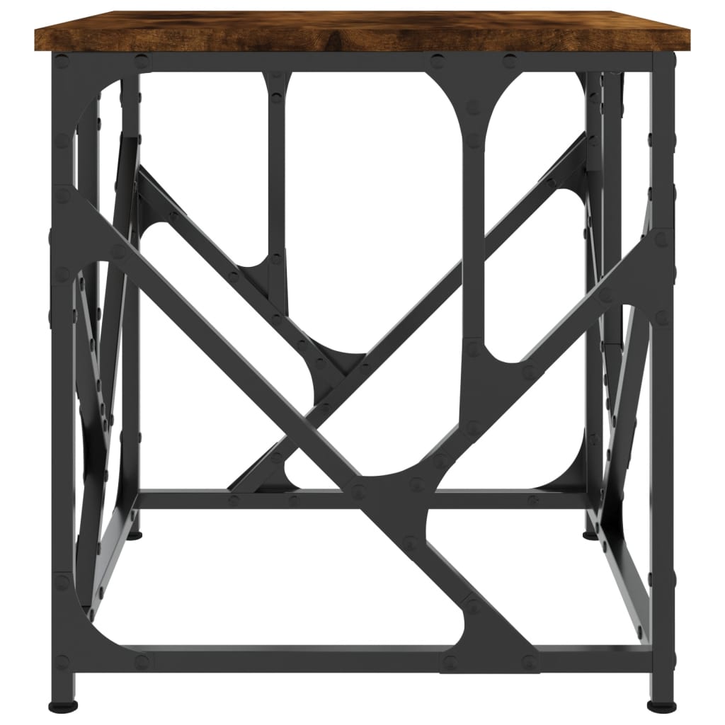Table basse chêne fumé 45x45x47,5 cm bois d'ingénierie - XIOS