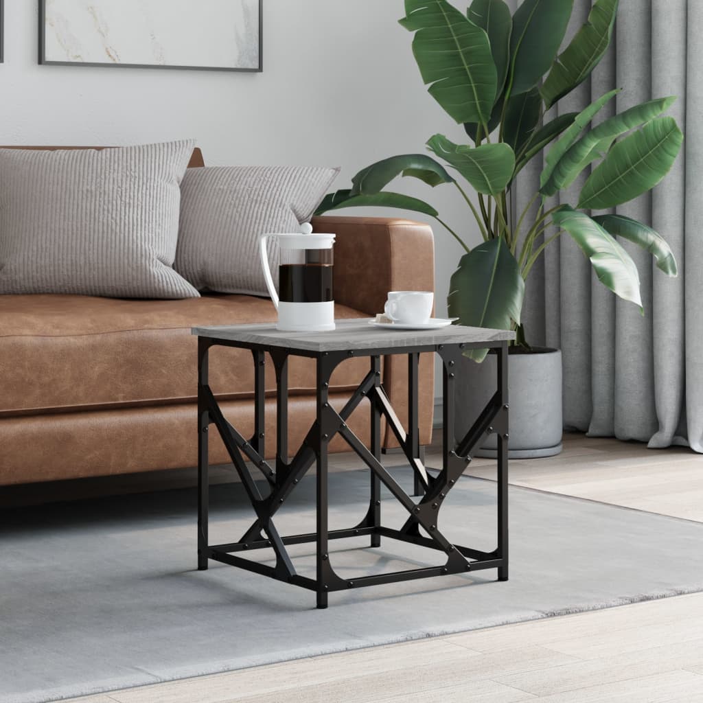 Table basse sonoma gris 45x45x47,5 cm bois d'ingénierie - XIOS