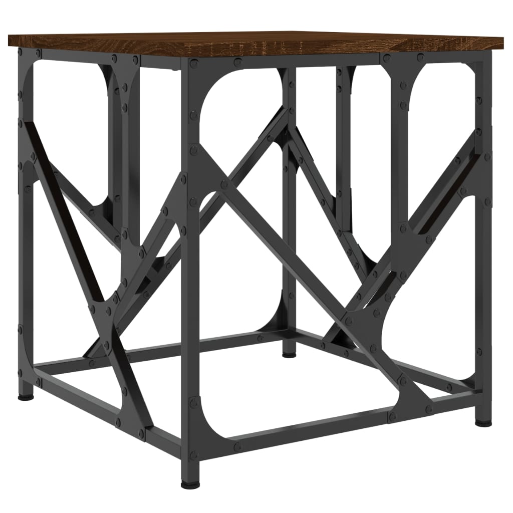 Table basse chêne marron 45x45x47,5 cm bois d'ingénierie - XIOS