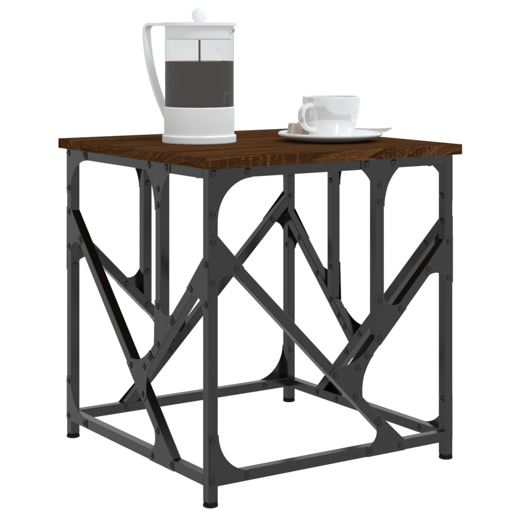 Table basse chêne marron 45x45x47,5 cm bois d'ingénierie - XIOS