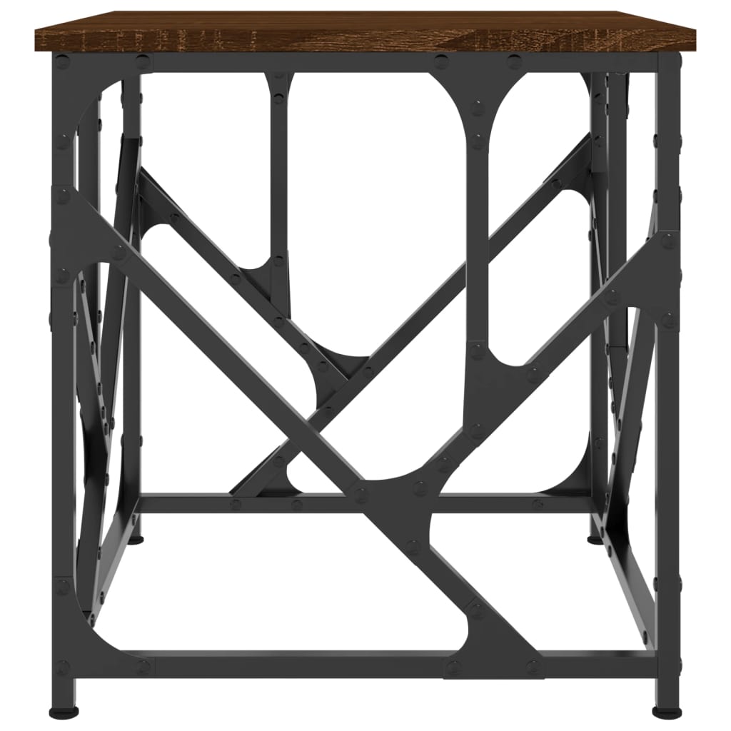 Table basse chêne marron 45x45x47,5 cm bois d'ingénierie - XIOS