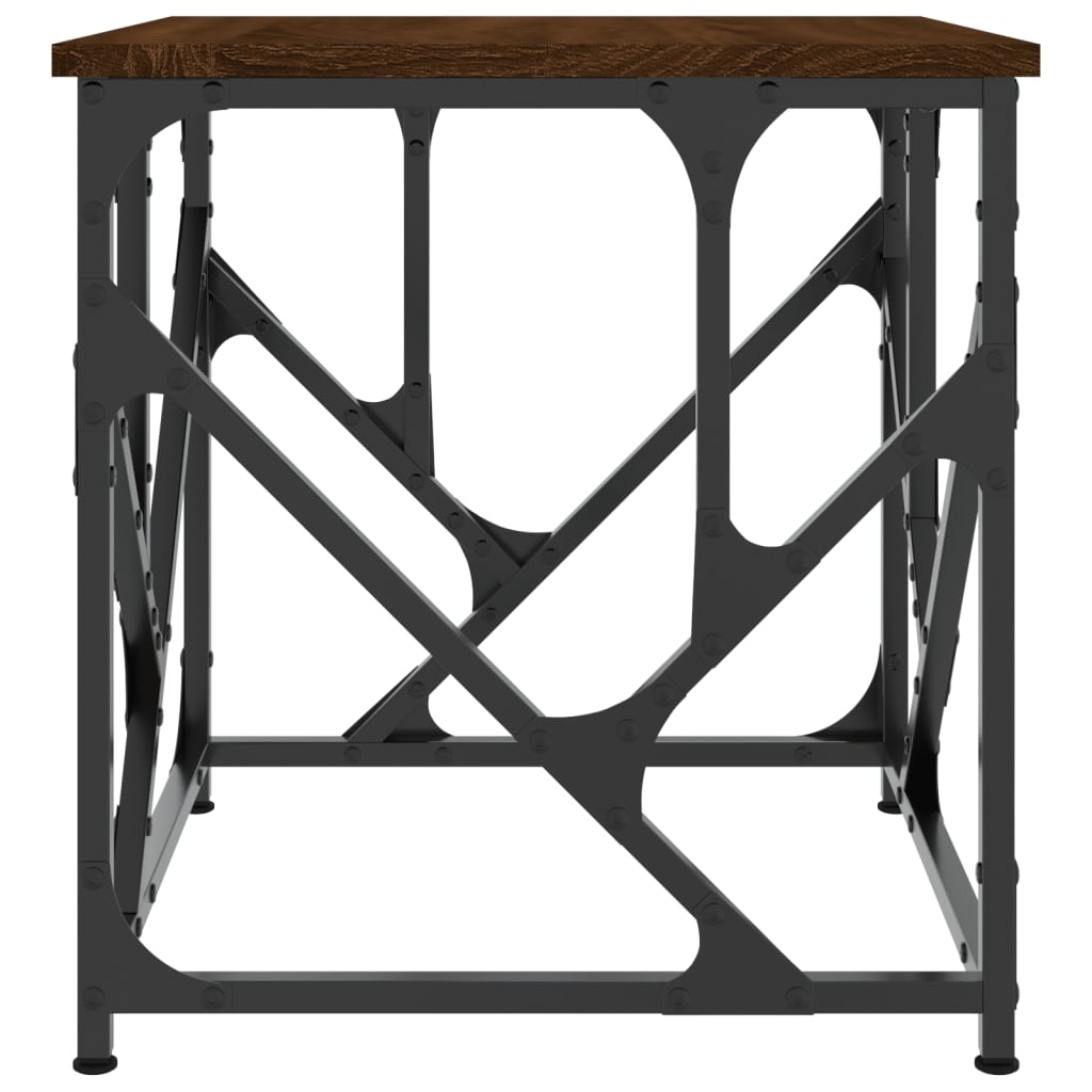 Table basse chêne marron 45x45x47,5 cm bois d'ingénierie - XIOS