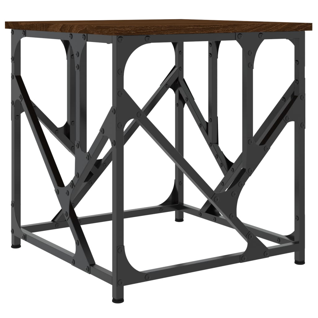 Table basse chêne marron 45x45x47,5 cm bois d'ingénierie - XIOS