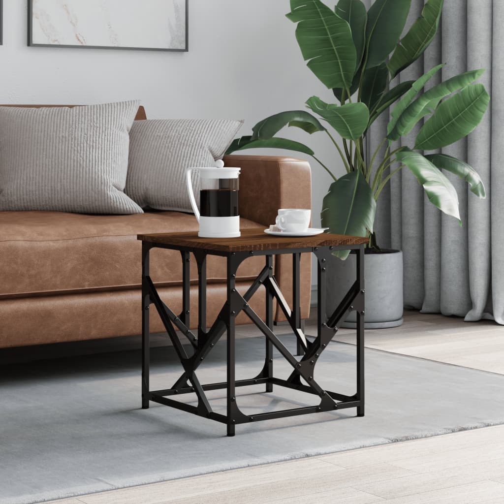 Table basse chêne marron 45x45x47,5 cm bois d'ingénierie - XIOS