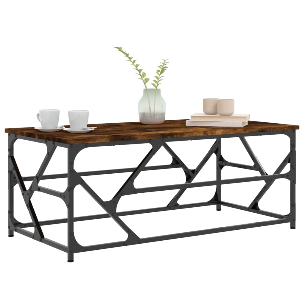 Table basse Chêne fumé 100x50x40 cm Bois d'ingénierie - XIOS