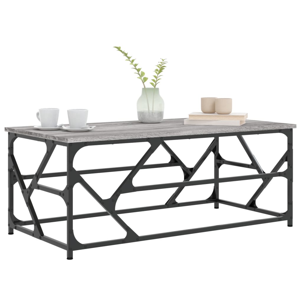 Table basse Sonoma gris 100x50x40 cm Bois d'ingénierie - XIOS