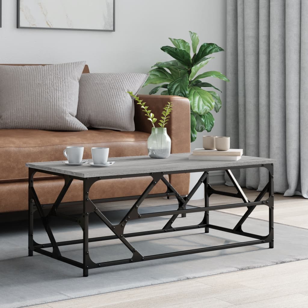 Table basse Sonoma gris 100x50x40 cm Bois d'ingénierie - XIOS