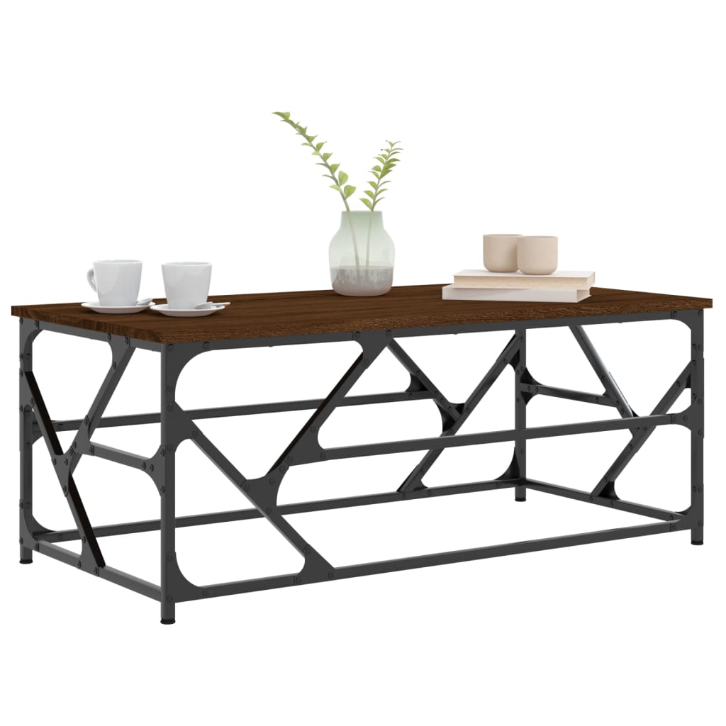 Table basse Chêne marron 100x50x40 cm Bois d'ingénierie - XIOS