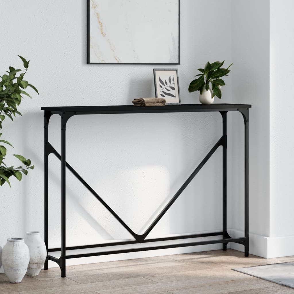 Table console noir 102x22,5x75 cm bois d'ingénierie - XIOS