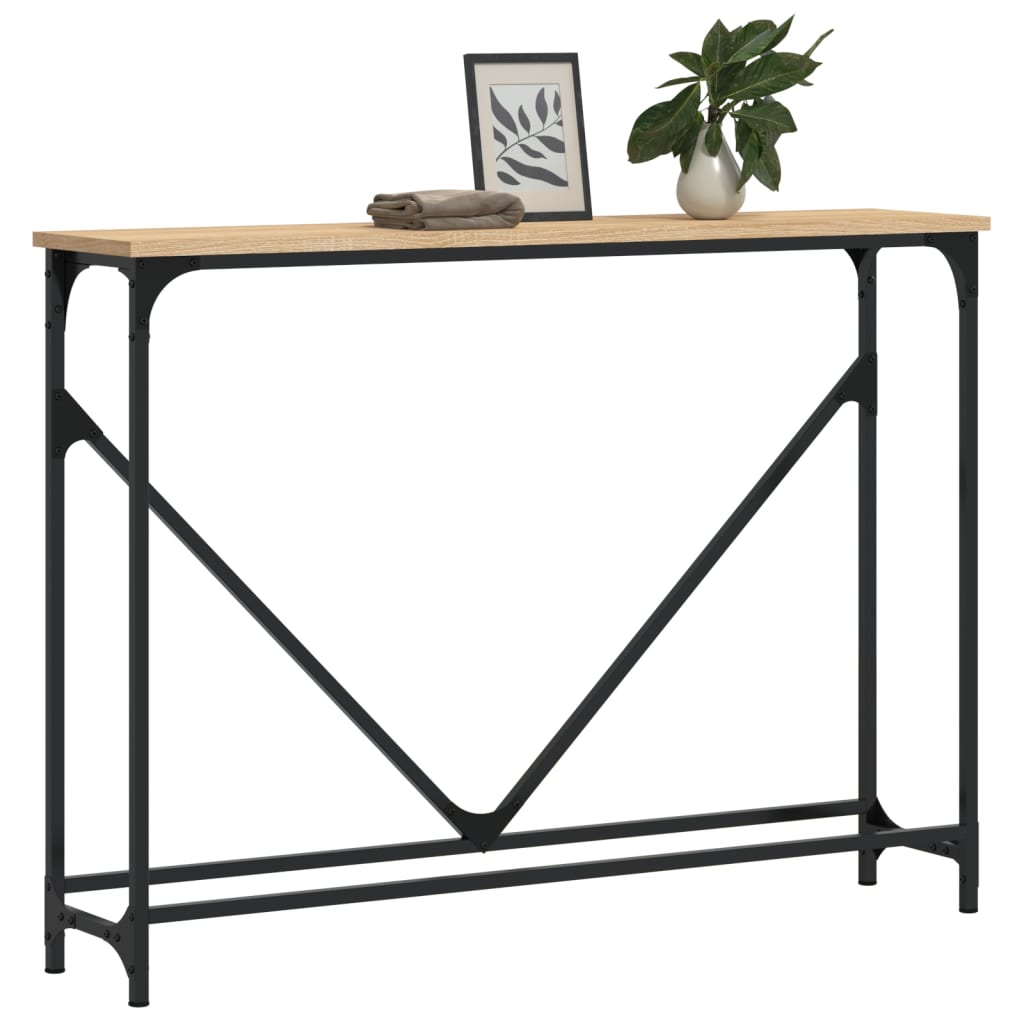 Table console chêne sonoma 102x22,5x75 cm bois d'ingénierie - XIOS