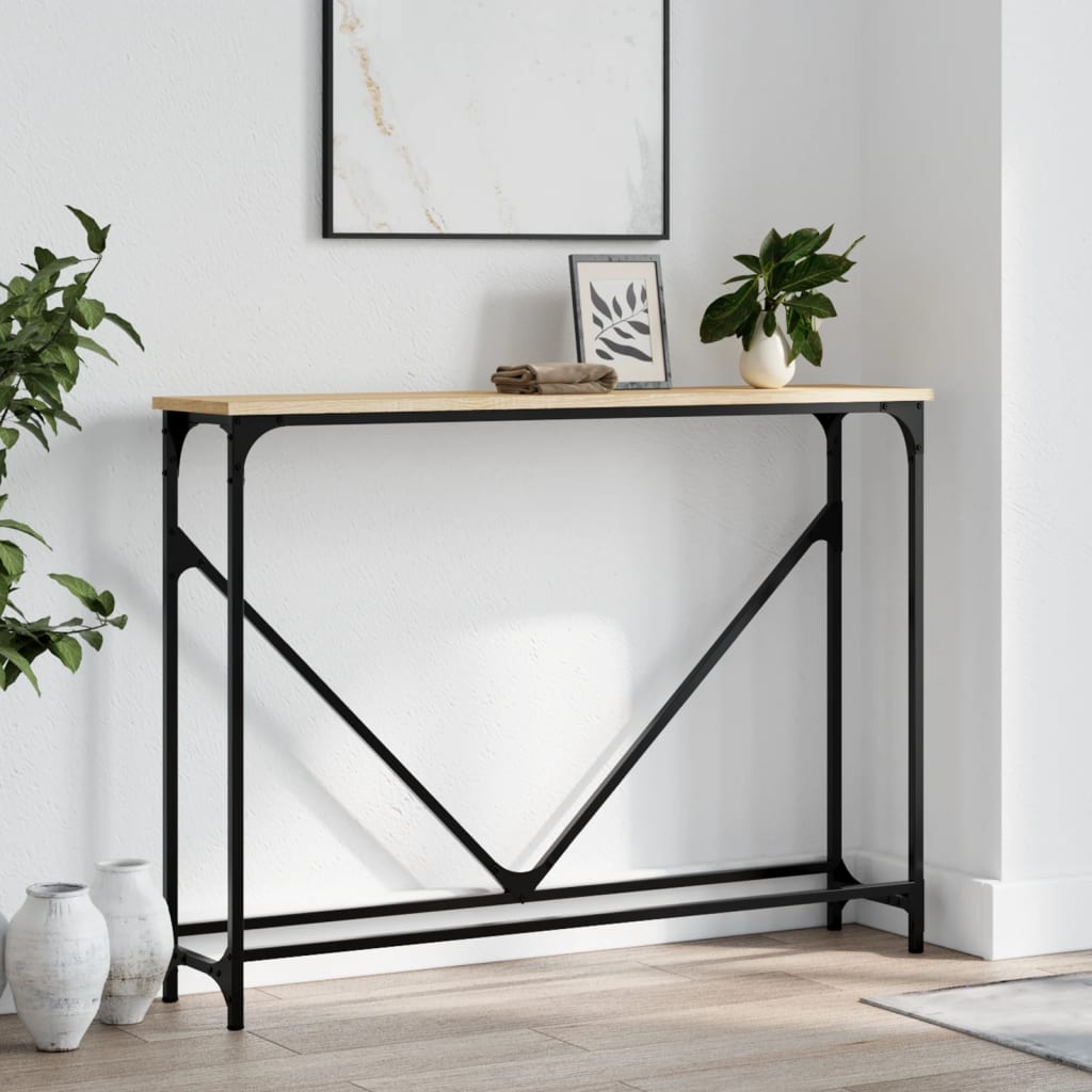 Table console chêne sonoma 102x22,5x75 cm bois d'ingénierie - XIOS