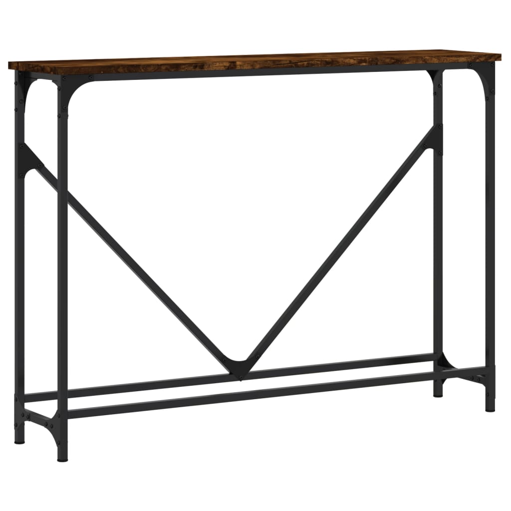 Table console chêne fumé 102x22,5x75 cm bois d'ingénierie - XIOS