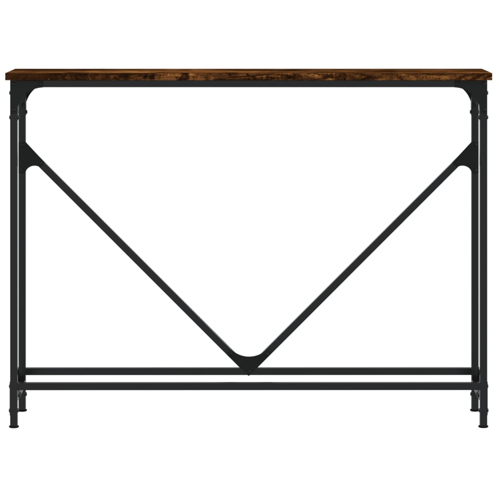 Table console chêne fumé 102x22,5x75 cm bois d'ingénierie - XIOS