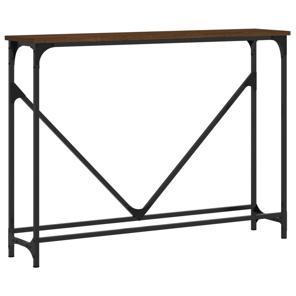 Table console chêne marron 102x22,5x75 cm bois d'ingénierie - XIOS