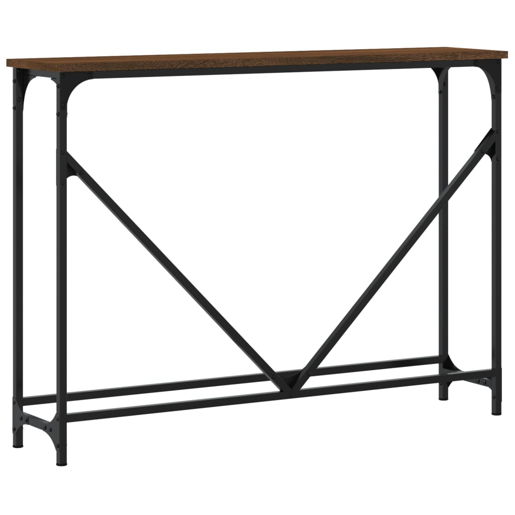 Table console chêne marron 102x22,5x75 cm bois d'ingénierie - XIOS