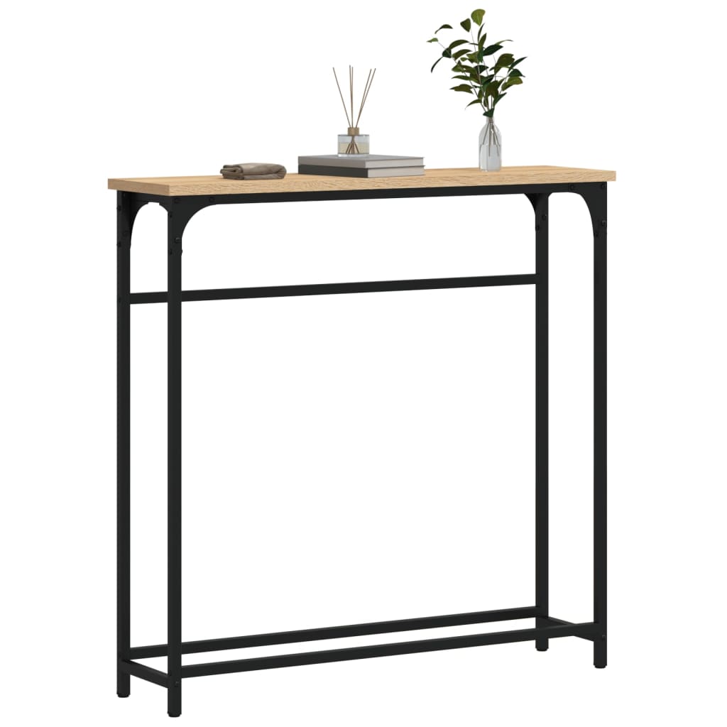 Table console chêne sonoma 75x19,5x75 cm bois d'ingénierie - XIOS