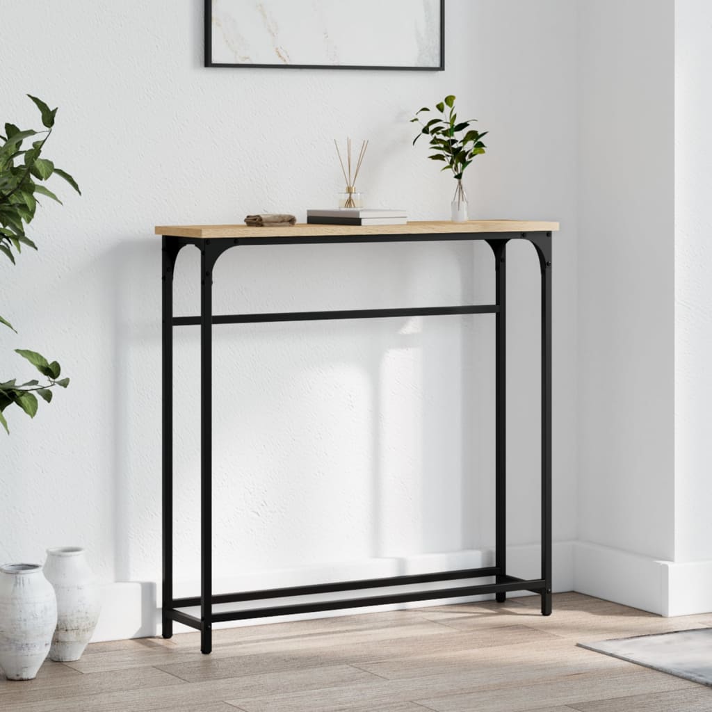 Table console chêne sonoma 75x19,5x75 cm bois d'ingénierie - XIOS
