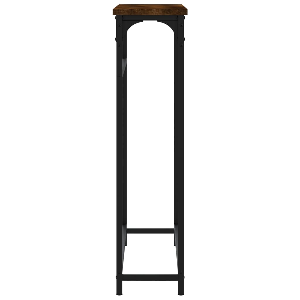 Table console chêne fumé 75x19,5x75 cm bois d'ingénierie - XIOS