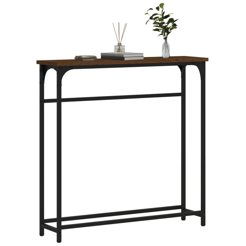 Table console chêne marron 75x19,5x75 cm bois d'ingénierie Tables d'appoint vidaXL