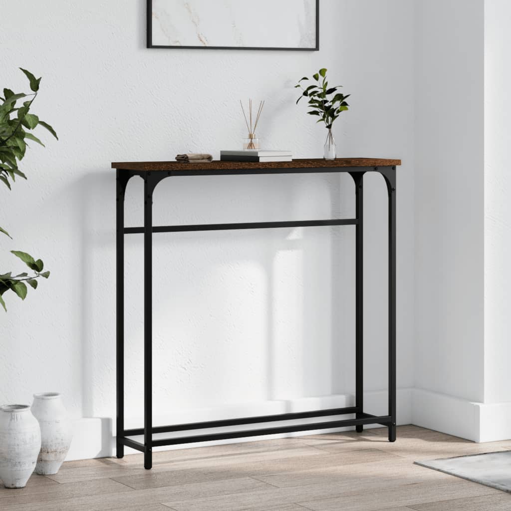 Table console chêne marron 75x19,5x75 cm bois d'ingénierie Tables d'appoint vidaXL