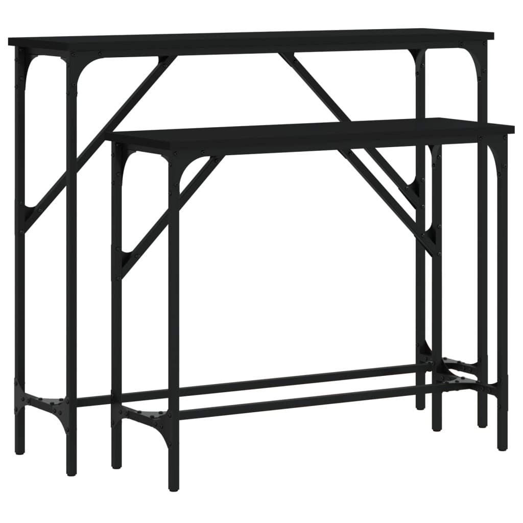Tables console 2 pcs noir bois d'ingénierie - XIOS