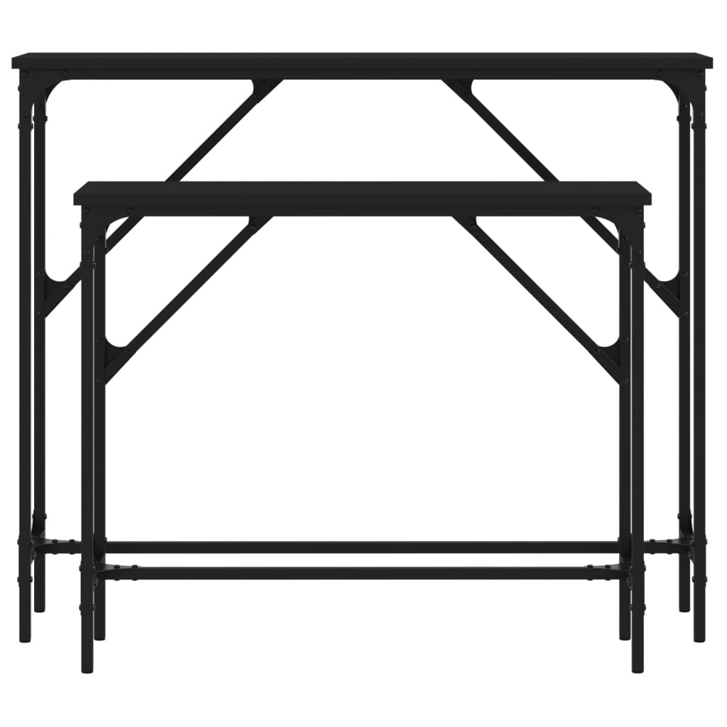 Tables console 2 pcs noir bois d'ingénierie - XIOS