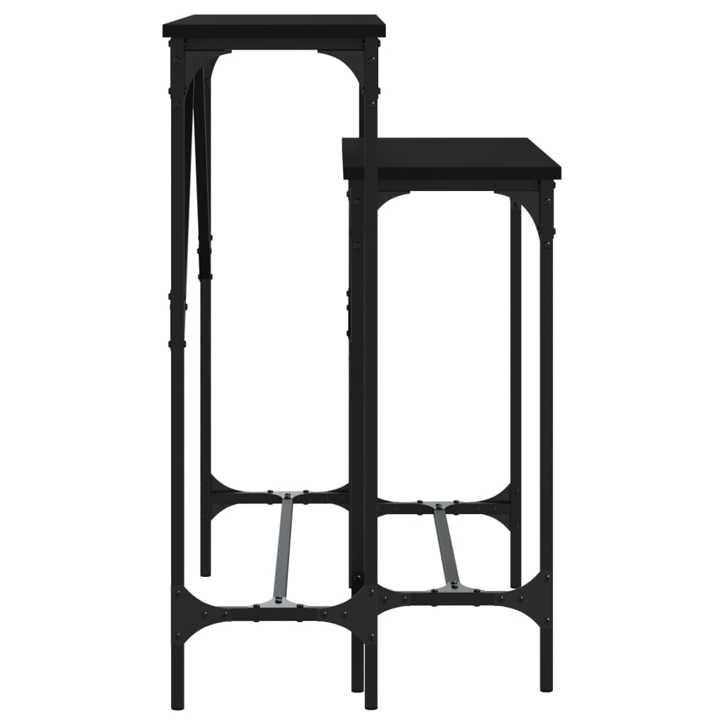 Tables console 2 pcs noir bois d'ingénierie - XIOS