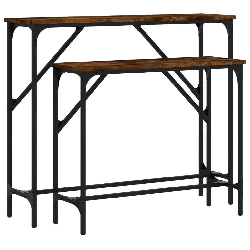 Tables console 2 pcs chêne fumé bois d'ingénierie - XIOS