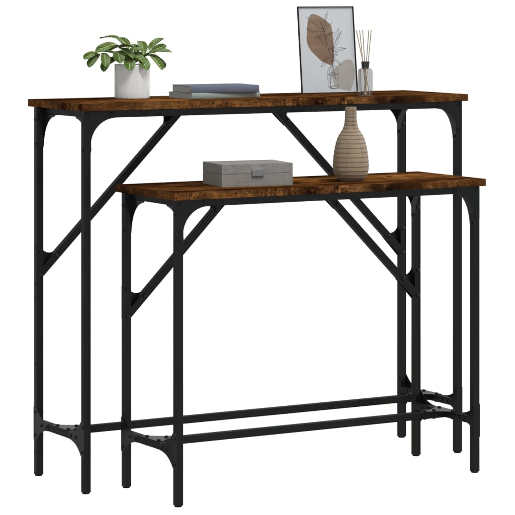 Tables console 2 pcs chêne fumé bois d'ingénierie - XIOS