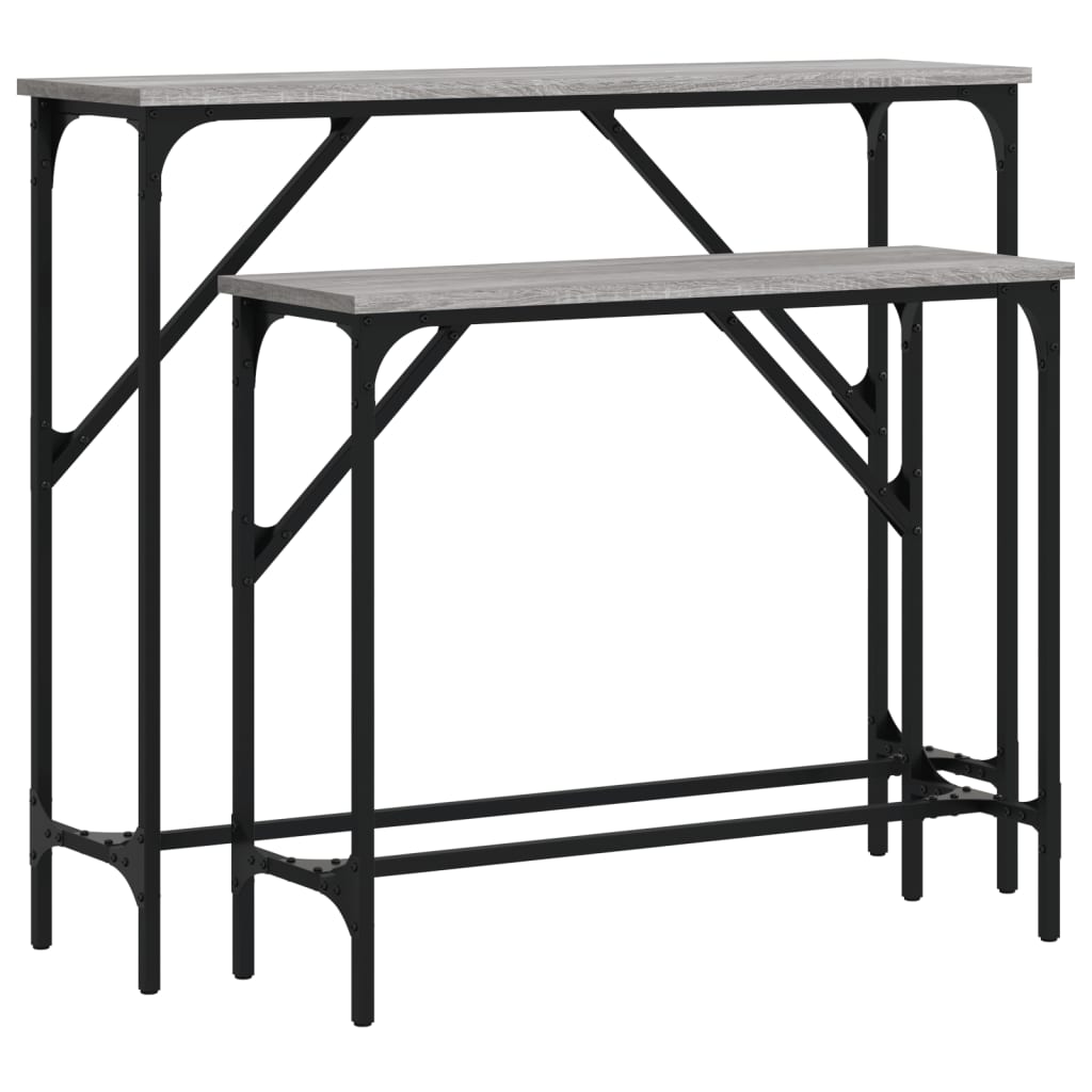 Tables console 2 pcs sonoma gris bois d'ingénierie - XIOS