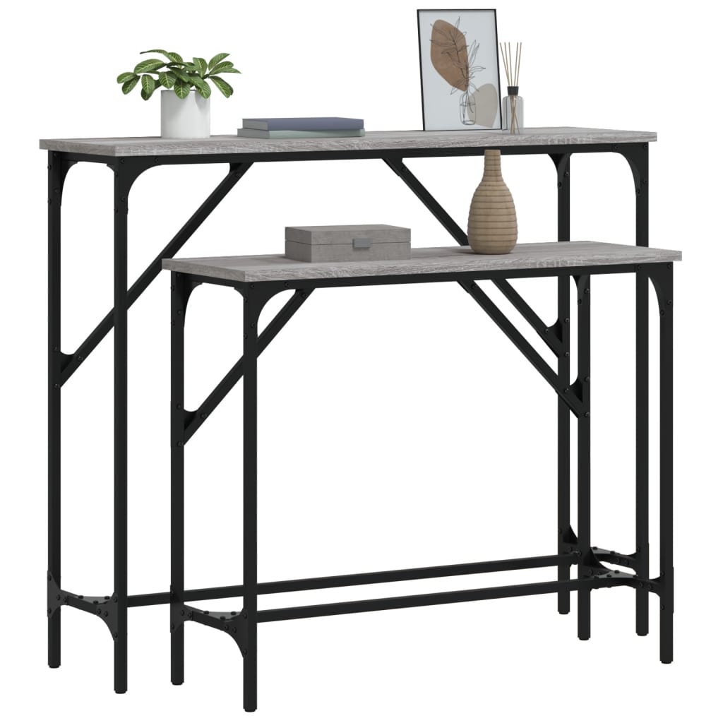 Tables console 2 pcs sonoma gris bois d'ingénierie - XIOS