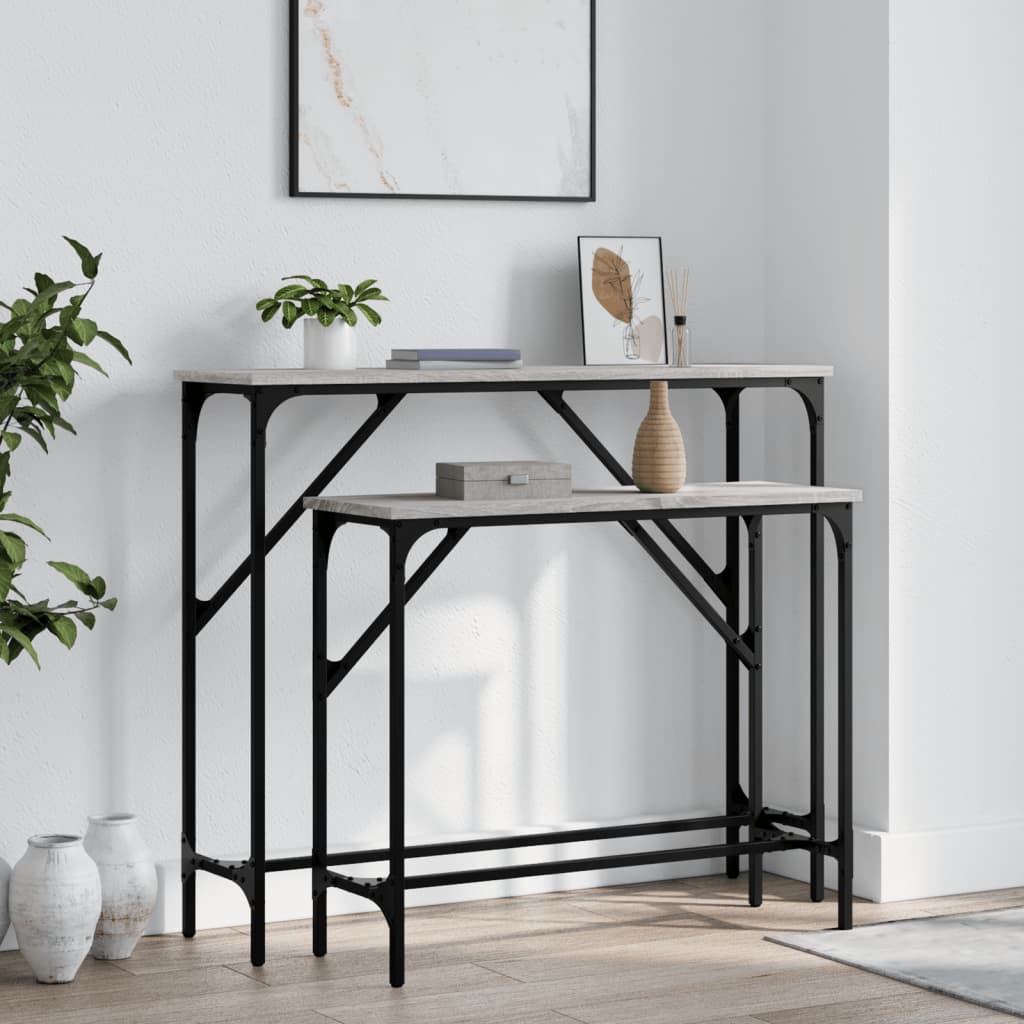 Tables console 2 pcs sonoma gris bois d'ingénierie - XIOS