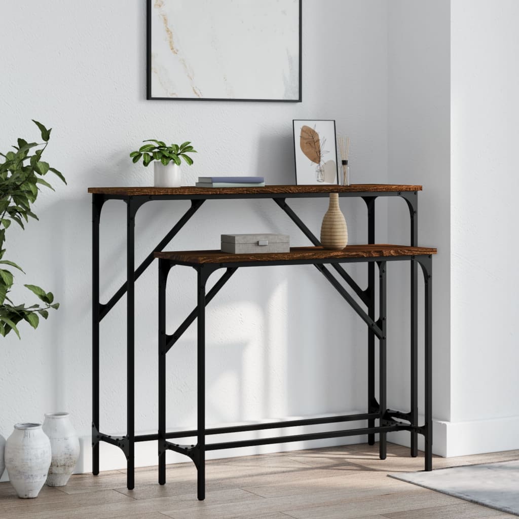 Tables console 2 pcs chêne marron bois d'ingénierie - XIOS