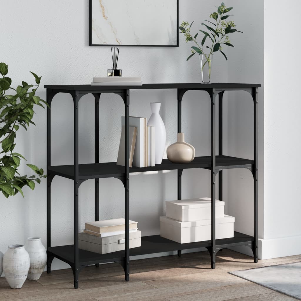 Table console noir 102x35x90 cm bois d'ingénierie - XIOS