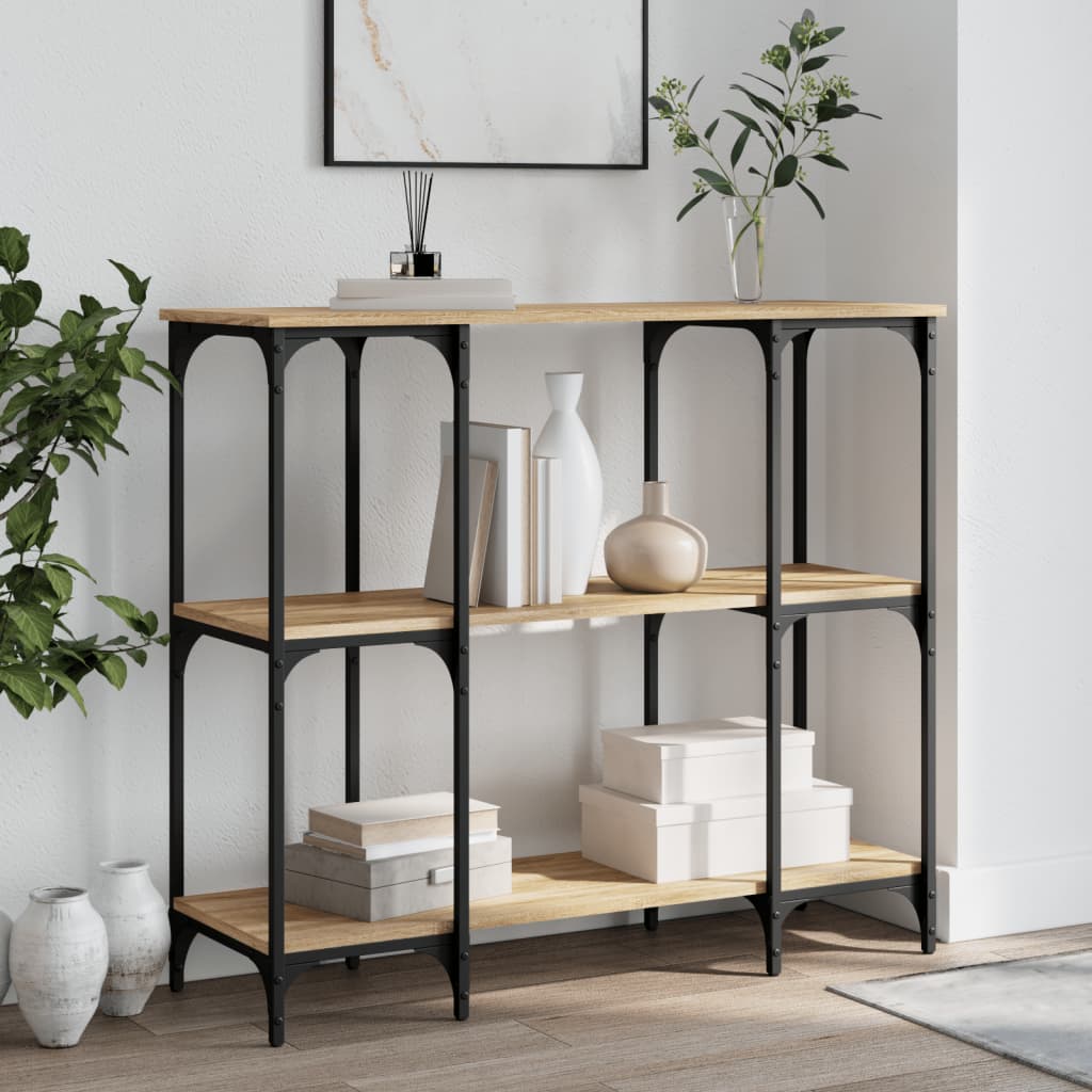 Table console chêne sonoma 102x35x90 cm bois d'ingénierie - XIOS