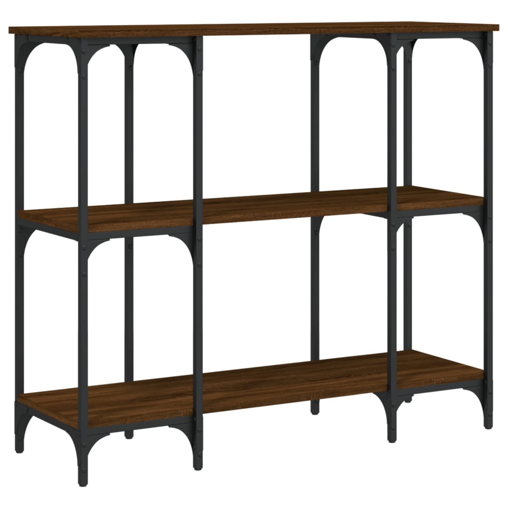 Table console chêne marron 102x35x90 cm bois d'ingénierie - XIOS