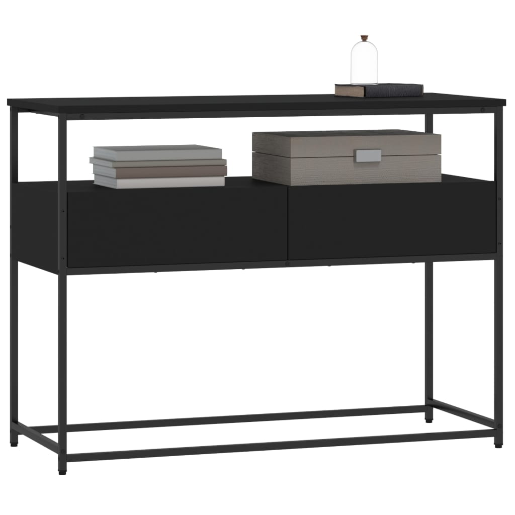 Table console noir 100x40x75 cm bois d'ingénierie - XIOS