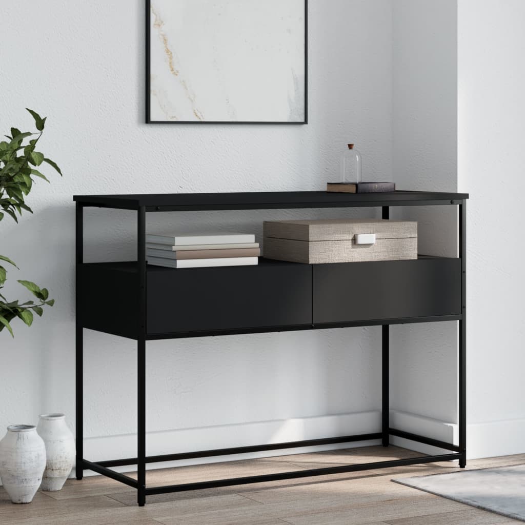 Table console noir 100x40x75 cm bois d'ingénierie - XIOS