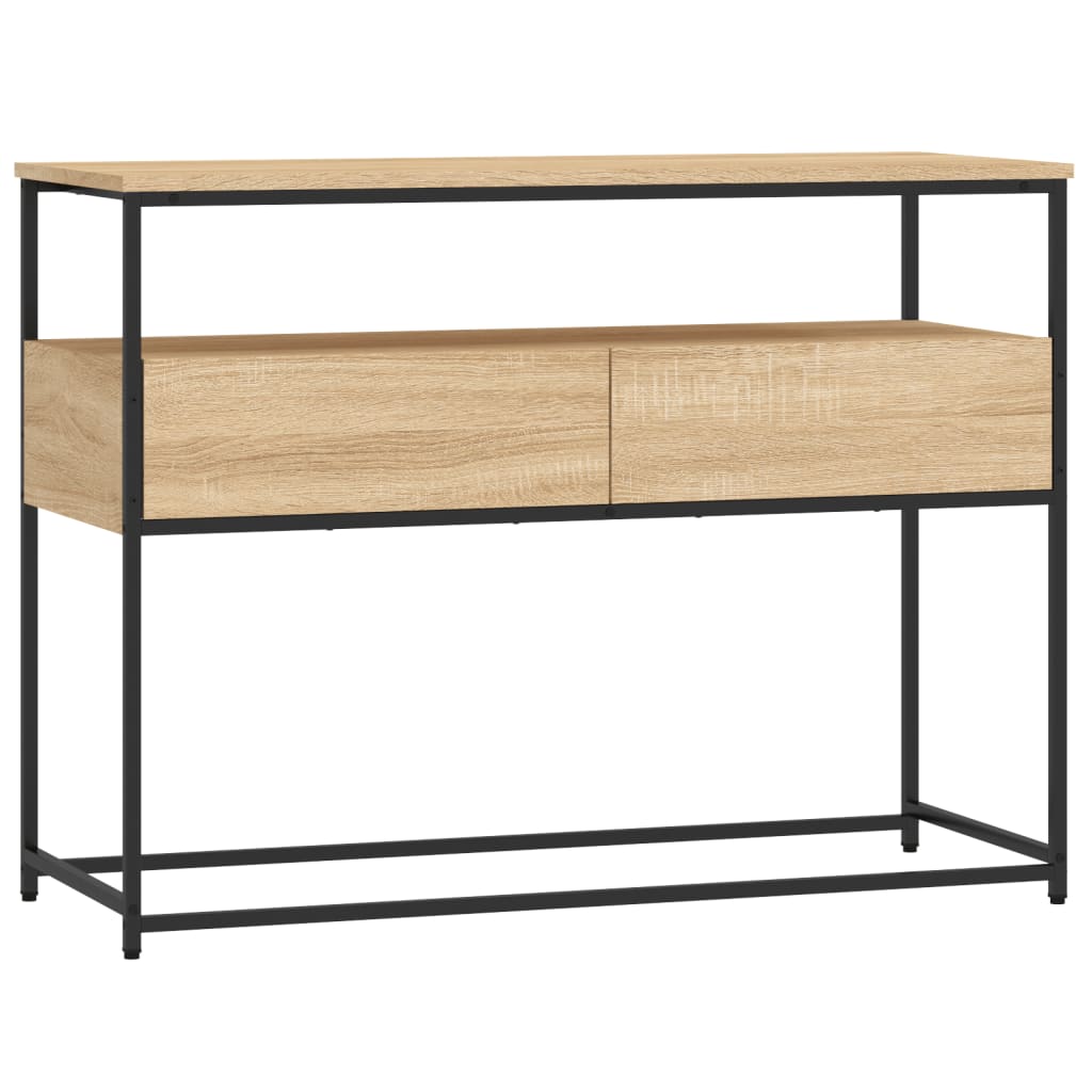 Table console chêne sonoma 100x40x75 cm bois d'ingénierie - XIOS