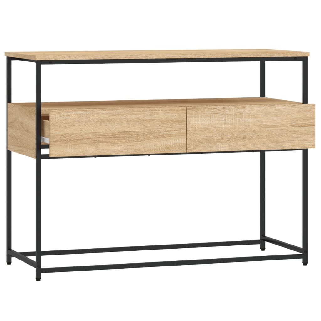 Table console chêne sonoma 100x40x75 cm bois d'ingénierie - XIOS