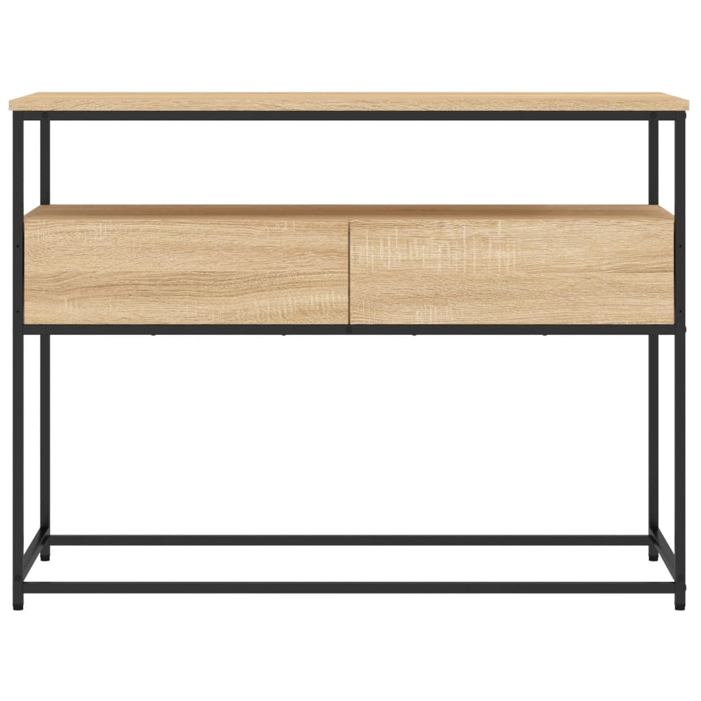 Table console chêne sonoma 100x40x75 cm bois d'ingénierie - XIOS